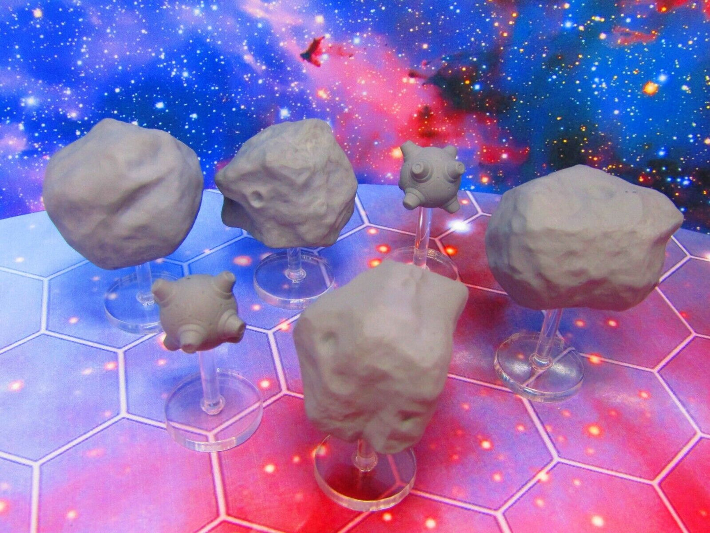 6 Piece Asteroid Field w/ Mines Defense System Starfinder Fleet Scale Starship