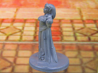 Dark Elf Cleric Female w/ Flail & Spell Mini Miniature Figure 3D Printed Model