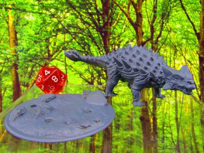 Battle Damaged Ankylosaurus Dinosaur Mini Miniature 3D Printed Model 28/32mm