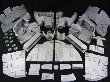40pc Large Modular Bounty Hunter Space Ship Model w/ Bounty Hunter Crew SciFi