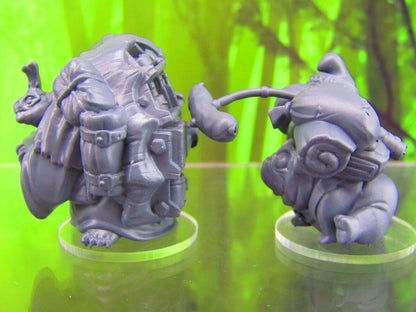Tortle Merchant and Packdog Pet Companion Mini Miniature Figure 3D Printed Model