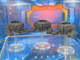 3 Industrial Robot Drones w/ Flight Stands Mini Miniature 3D Print Starfinder