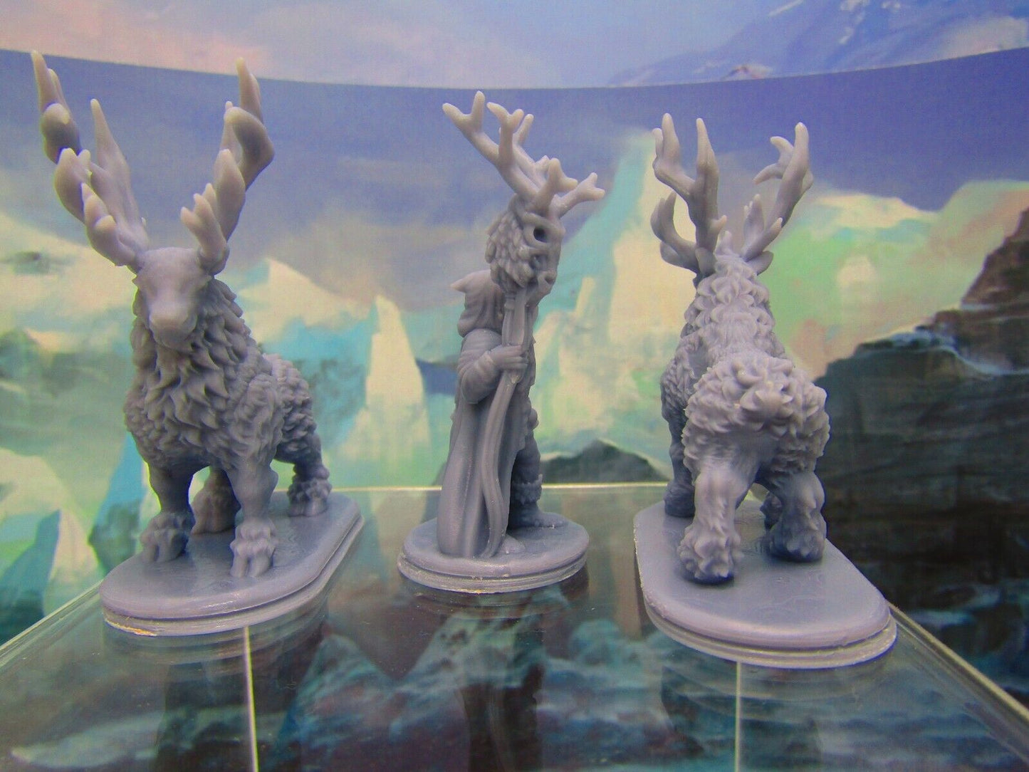 Druid Santa Claus Saint Nick w/ Reindeer Set 28mm Scale Figure RPG Fantasy Games