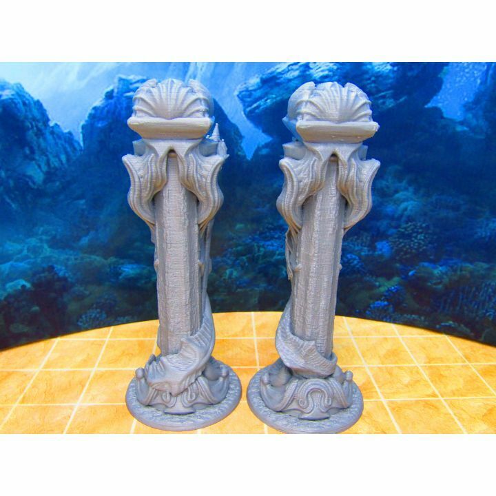 Merfolk Underwater City Decorative Pillar Columns Scenery Scatter Terrain Props