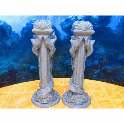 Merfolk Underwater City Decorative Pillar Columns Scenery Scatter Terrain Props