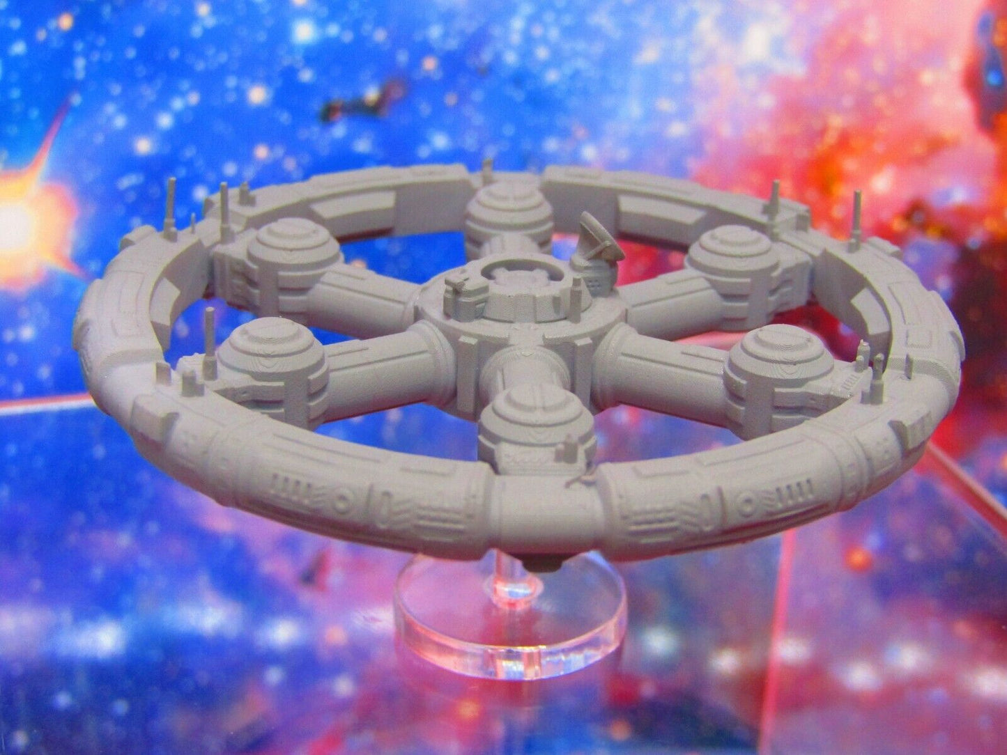 Circular Ringed Satellite Relay Station Port City Space Base Starfinder Fleet