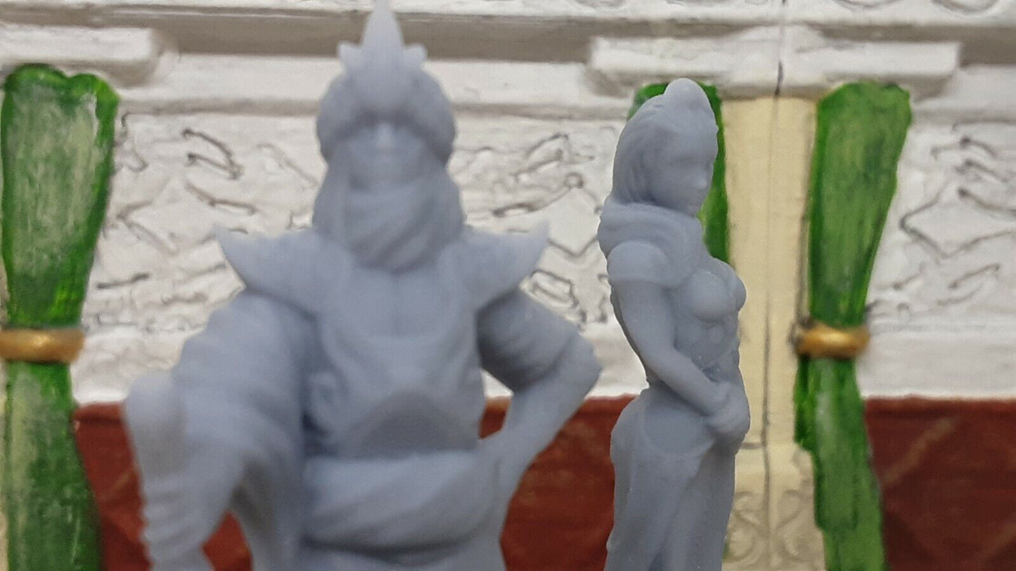 Arabian Prince & Princess Mini Miniature Figure 28-32MM Resin 3D Printed D&D
