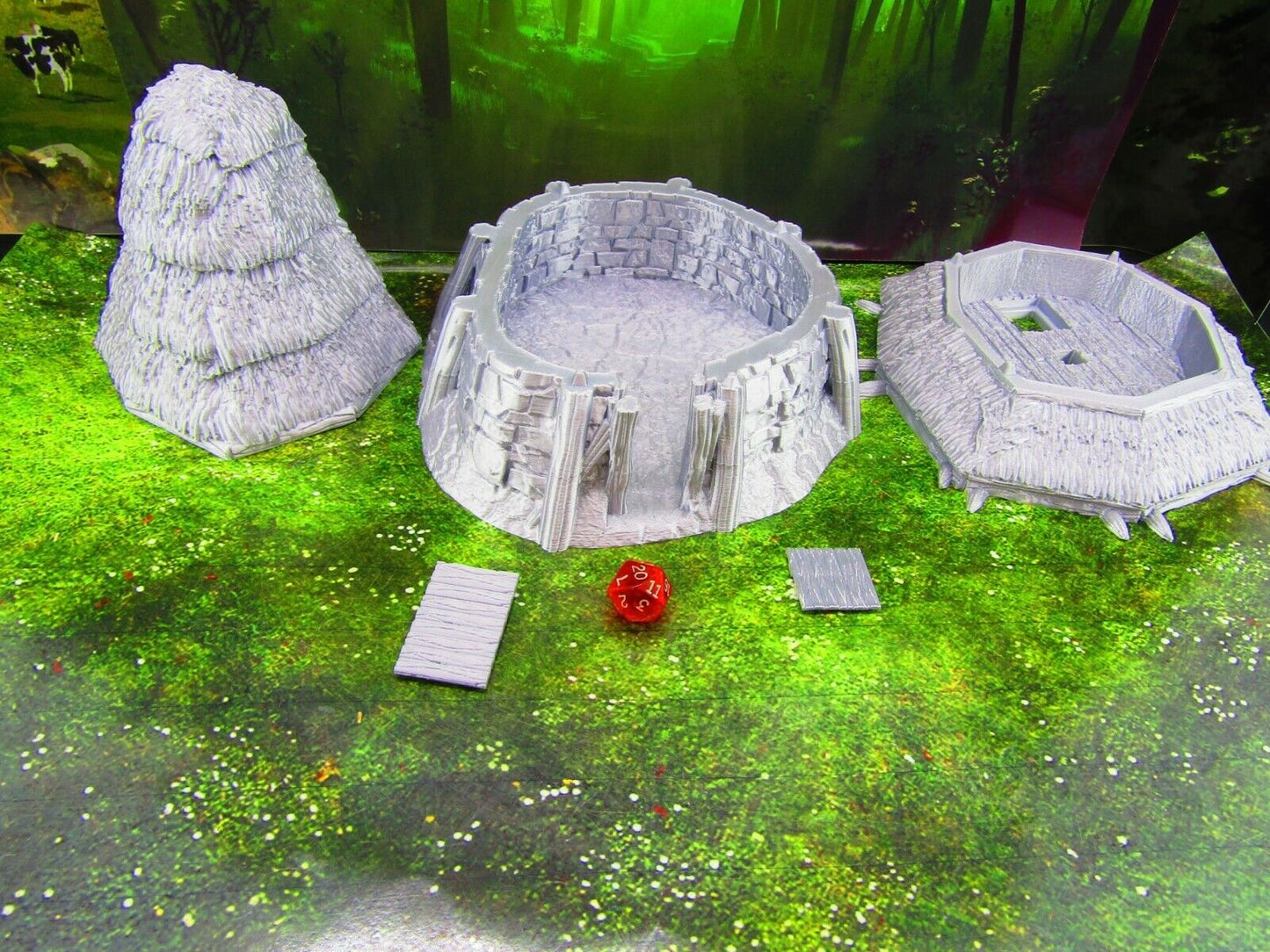 2 Floor Modular Celtic Farm House Scatter Terrain Scenery Mini Miniature Model