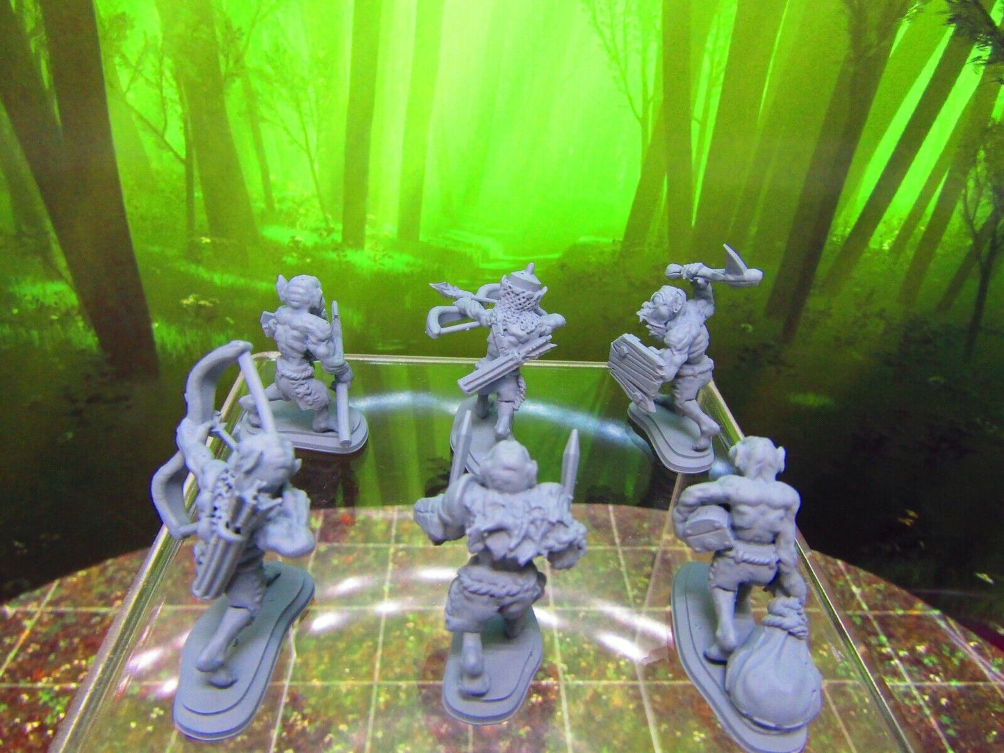 6pc Swamp Goblin Mob Set Mini Miniature 3D Printed Model 28/32mm Scale