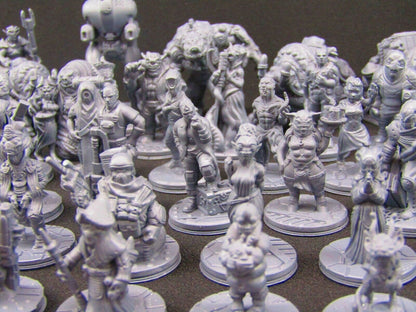Sci Fi Mini Set 6 - 48pc Non Humans Novus Landing Mini Miniatures 3D Print