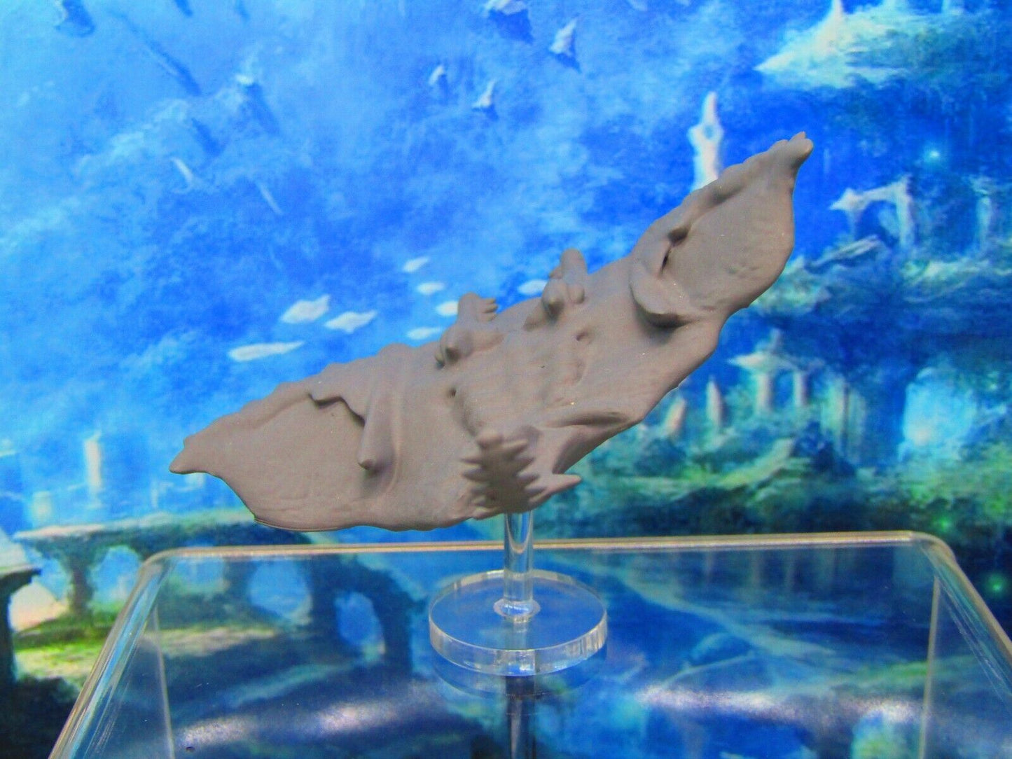 Large Underwater Stingray / Manta Ray With Rod & Stand Mini Miniature 3D Printed