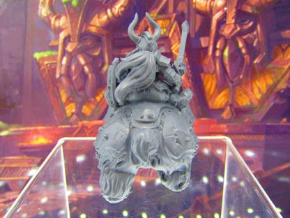 Dwarven Queen Battle Ready on War Bear Mini Miniature Figure 3D Printed Model