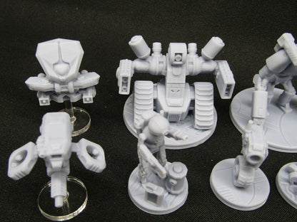 12 pc Sci Fi Mini Set 1 Droids & Robots Miniature Scatter Terrain Scenery