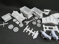 
              3 World Traveler Wagons Caravan and Horses Miniature Mini 3D Printed Model
            