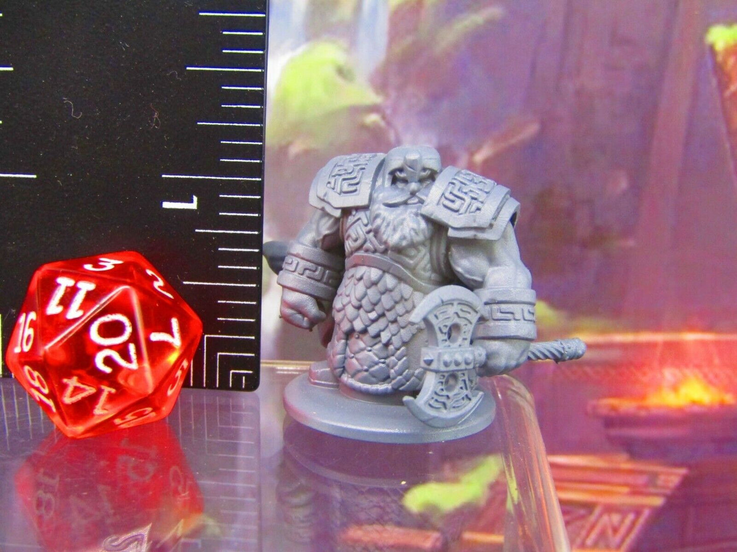 Dwarven Guard B Mini Miniature Figure 3D Printed Model 28/32mm Scale RPG Fantasy