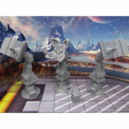Com Tower & Satellite Dishes Scatter Terrain Scenery Miniature 3D Printed Model