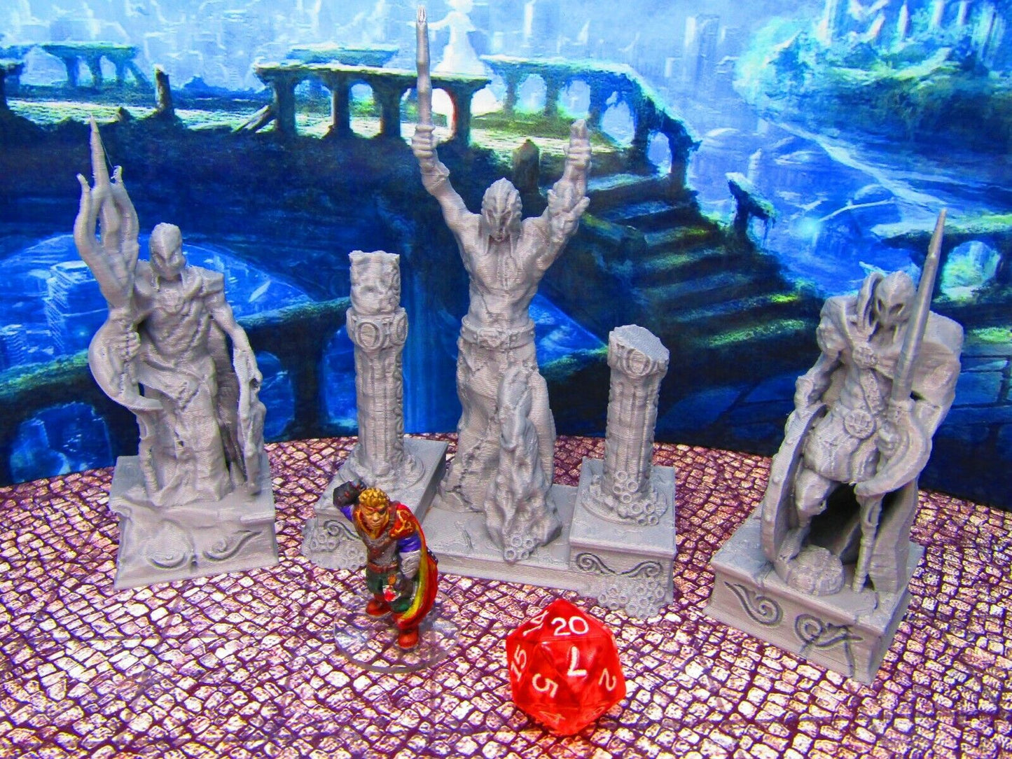 Atlantis Deep Sea Warrior Atlantean Statues Scenery Scatter Terrain Props