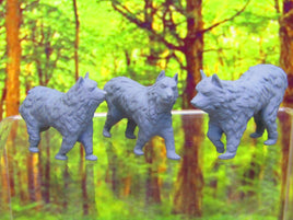 3 Piece Wild Dogs / Wolf Pack Set Mini Miniature 3D Printed Figure Model 28/32mm