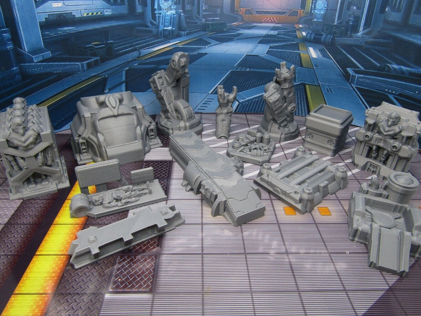 11 Piece Droid Manufacturing Factory Scatter Terrain Scenery 3D Printed Model