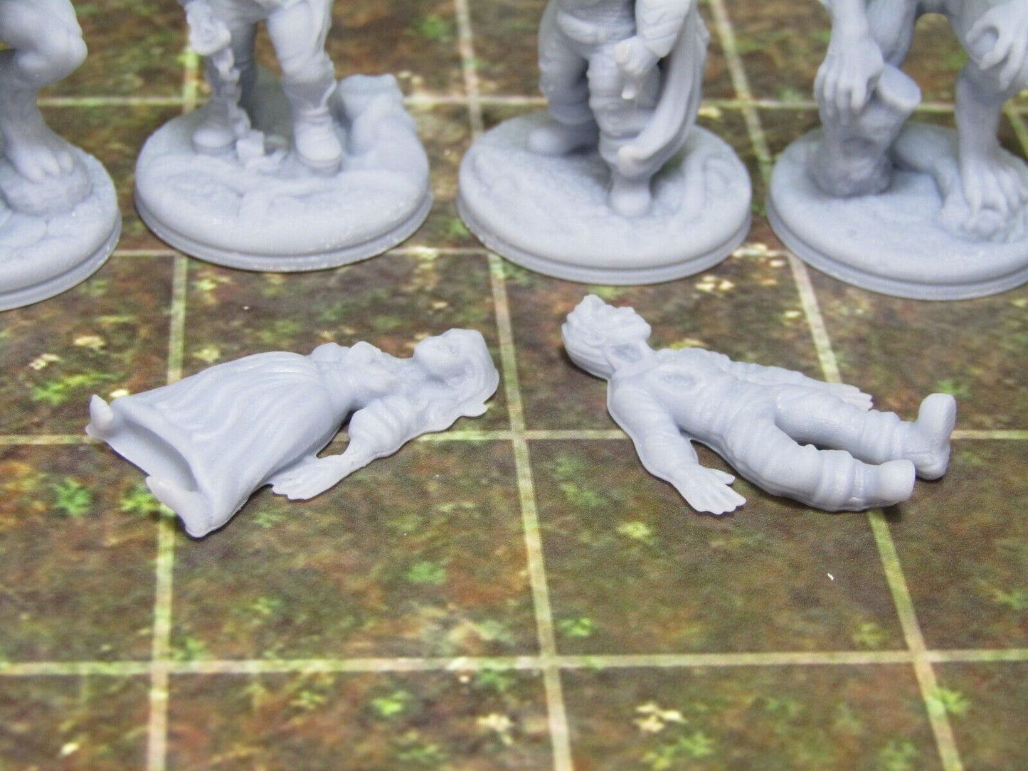 8 Piece Werewolves, Victims, and Hunters Miniature Mini 3D Printed Resin Models