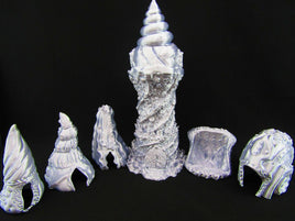 Sea Shell Village & Sea Tower Scatter Terrain Scenery 3D Printed Mini Miniature