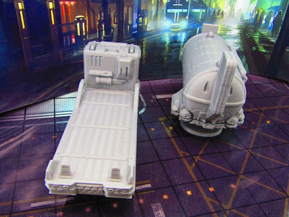 Flatbed Hover Truck & Tanker Space Vehicle Car Scenery Scatter Terrain 3D Print
