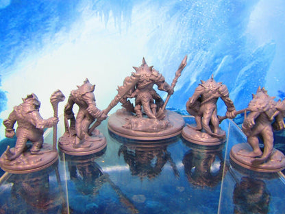 5pc Sea Devil War Tribe Party Mini Miniature Figure 3D Printed Model 28/32mm