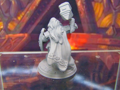 Dwarven Female Warrior Adventurer Mini Miniatures 3D Printed Model 28/32mm