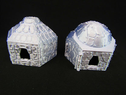 Dwarven Huts Houses Homes Scatter Terrain Scenery 3D Printed Mini Miniature