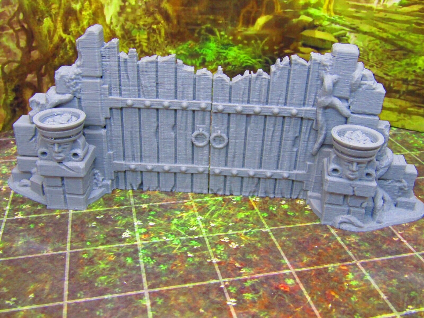 Jungle Temple Entrance Gateway Doors Scatter Terrain Scenery 3D Printed Model