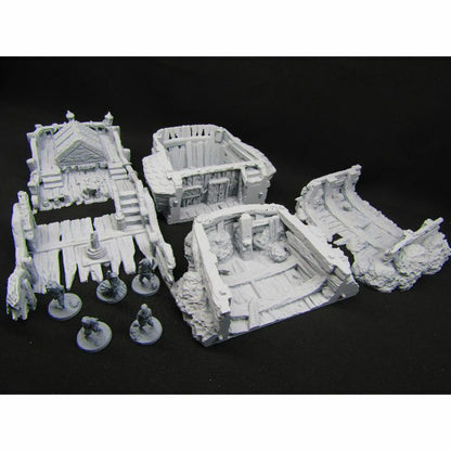 Ship Wreck W/Ghost Crew Mini Miniature Figure 3D Printed Model 28/32mm Scale