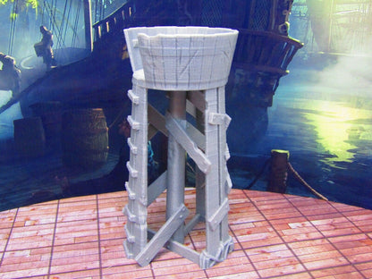 Crow's Nest Pirate Ship Watchtower Scatter Terrain Scenery 3D Printed Model