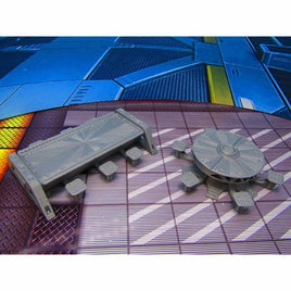 2 pc Futuristic Meeting Tables Set Miniature Scatter Terrain Scenery 3D Printed