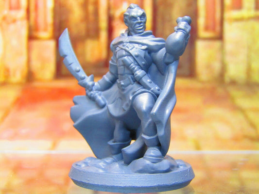 Human Bandit Rogue Mercenary W/ Cape Mini Miniature Figure 3D Printed Model