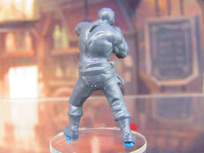 Human Boxer Bar Room Brawler B Mini Miniature Figure 3D Printed Model 28/32mm