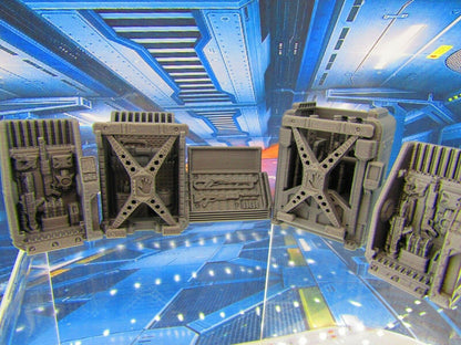 6pc Weapons Arms Racks Armory Miniatures 3D Printed Model 28/32mm Scale Sci Fi