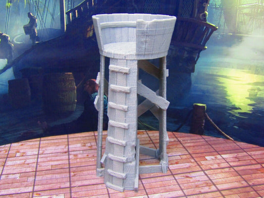 Crow's Nest Pirate Ship Watchtower Scatter Terrain Scenery 3D Printed Model