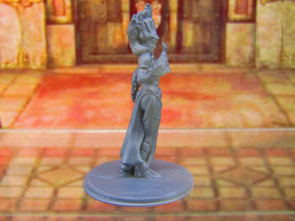 Dark Elf Priestess w/ Headpiece Mini Miniature Figure 3D Printed Model 28/32mm