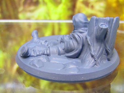 Passed Out Drunk Adventuere Traveler Townsfolk Miniature Figure 3D Printed Model
