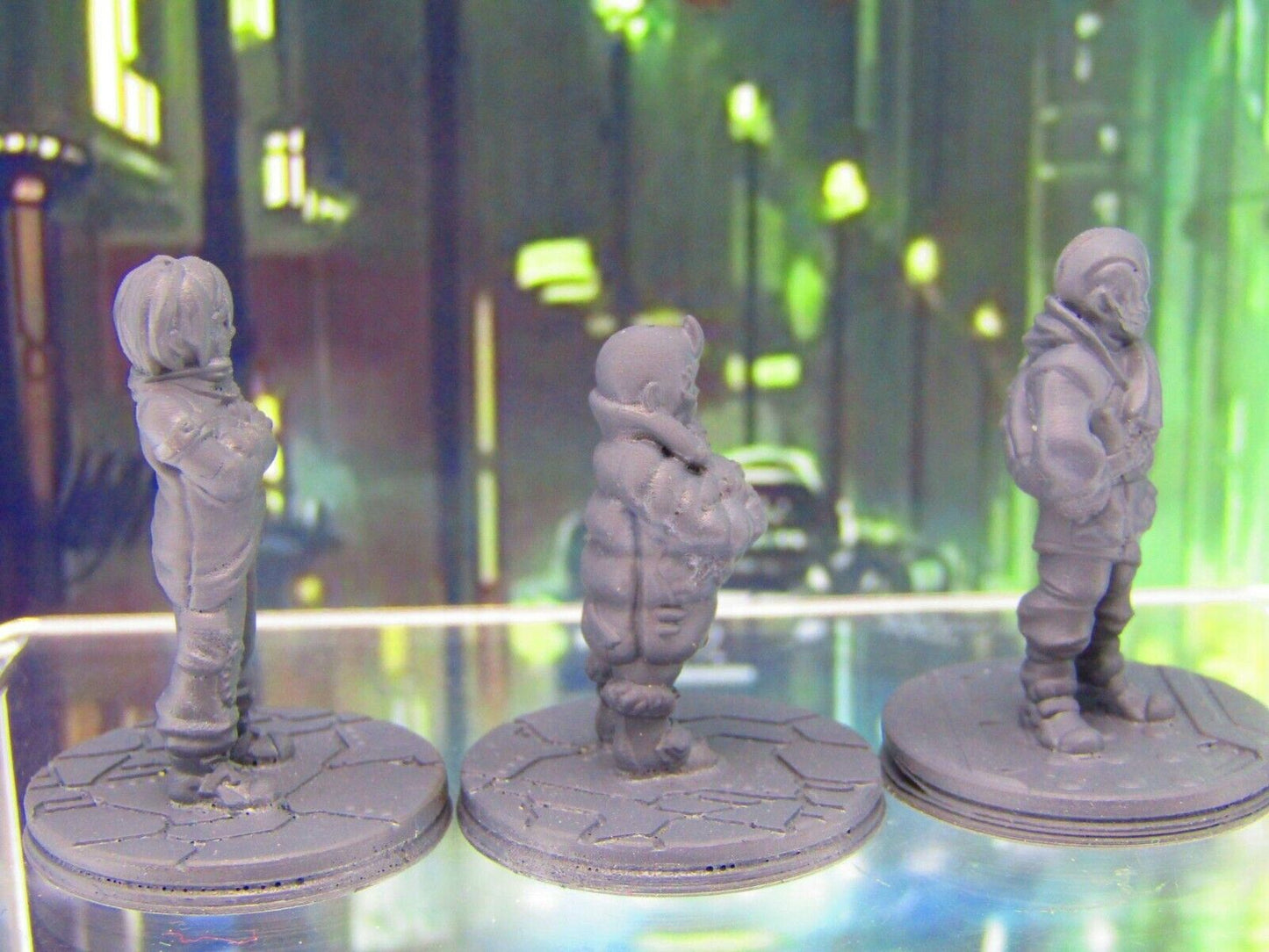 Lot of 3 Space City Slum Kids Children Mini Miniature Figure 3D Printed Model