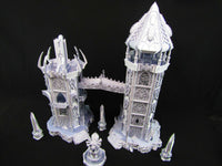 
              Dark Elf Royal Tower Pair Scatter Terrain Scenery 3D Printed Mini Miniature
            