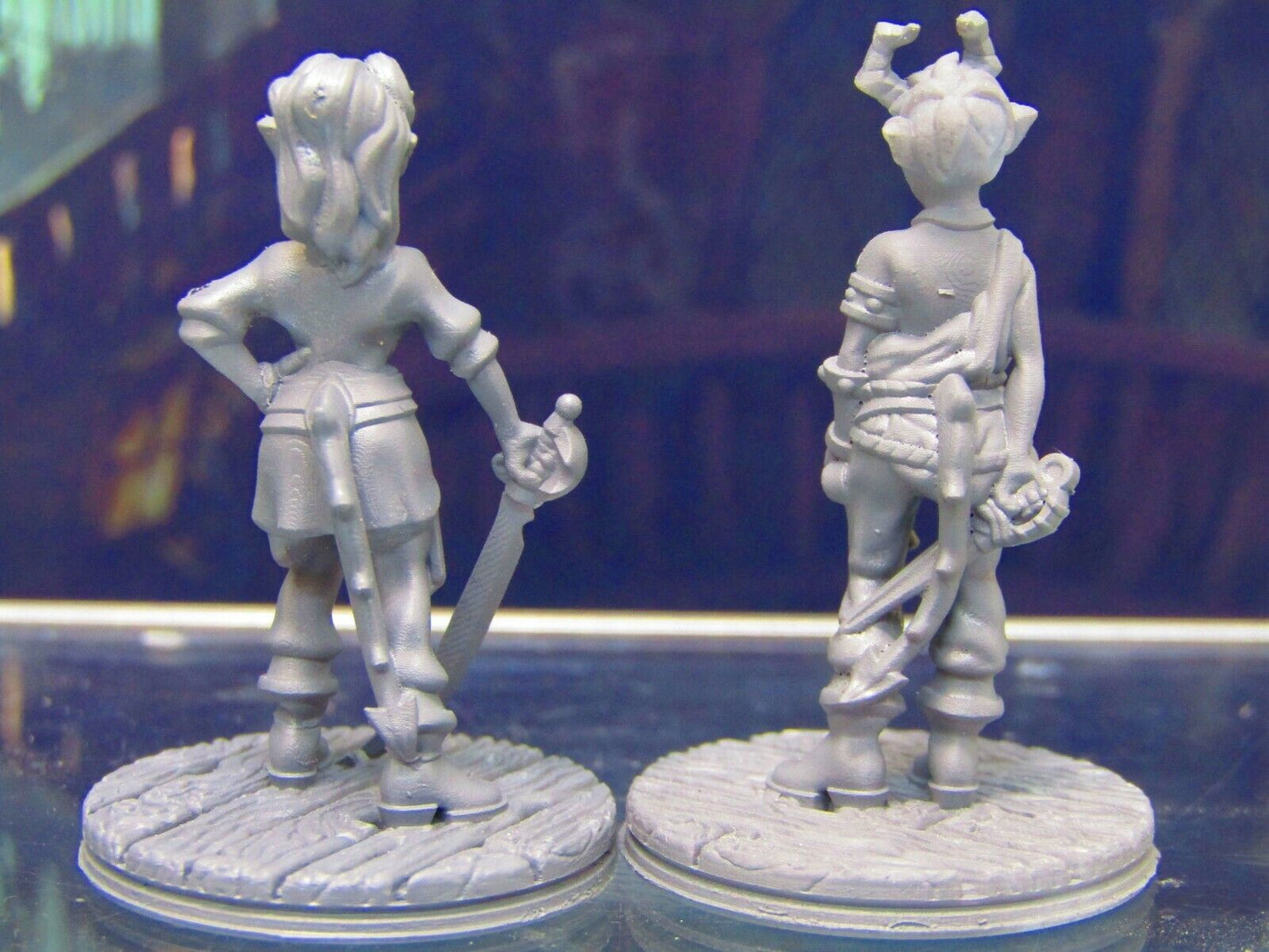 Demon Touched Female Pirate Pair Mini Miniature Figure 3D Printed Model 28/32mm