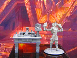 Female Alchemist Mad Scientist & Workshop Desk Mini Miniature Model Character