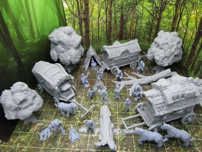 36 Piece Crimson Troupe Werewolf Set Encounter Scenery Terrain Mini Miniatures