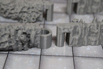 4pc Underwater Labyrinth Coral Corner Curve Walls Dungeonsticks Map Set Scenery