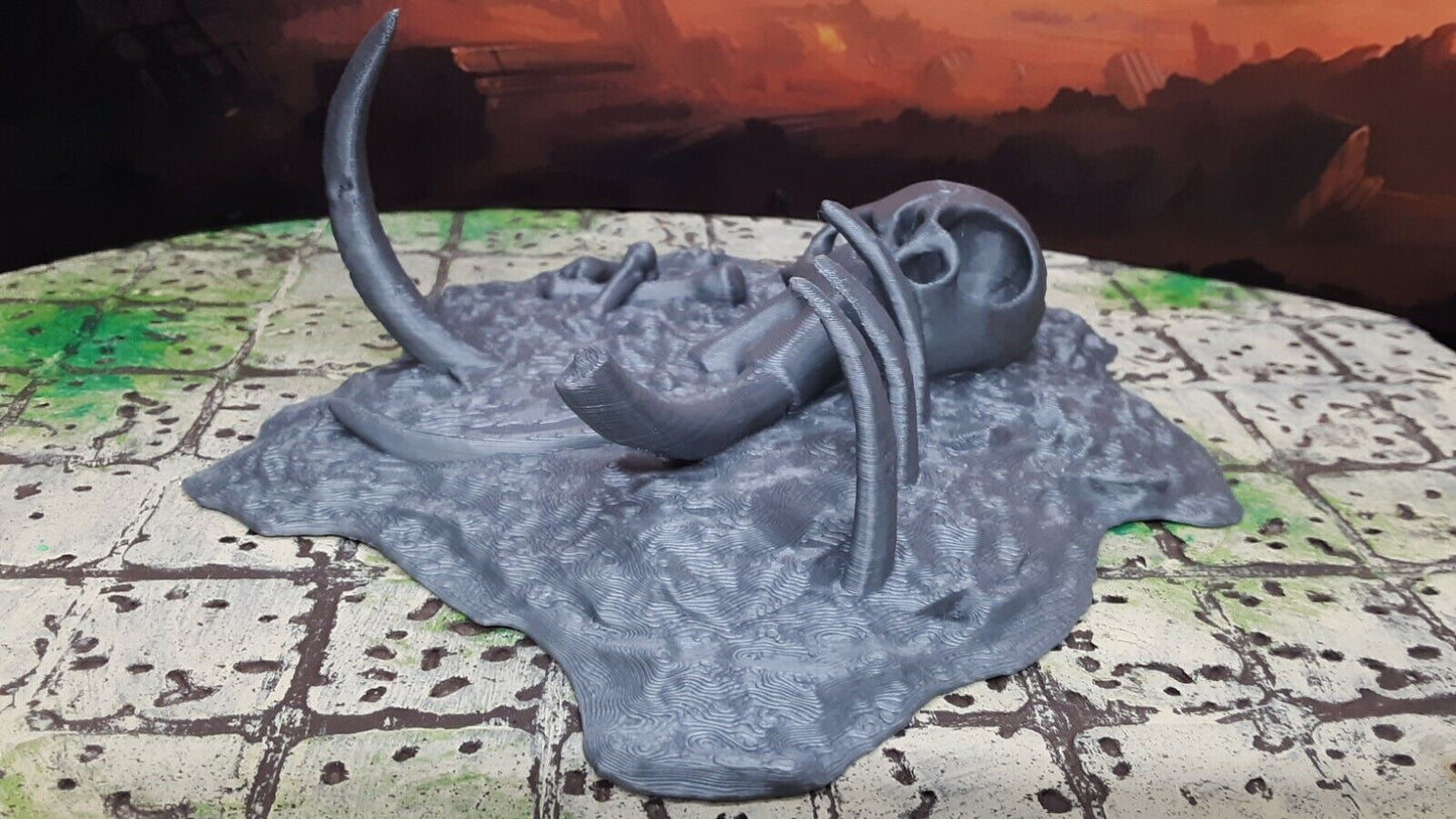 Boneyard Mammoth Skeleton Remains 28mm Scale Dungeons & Dragons Scatter Terrain