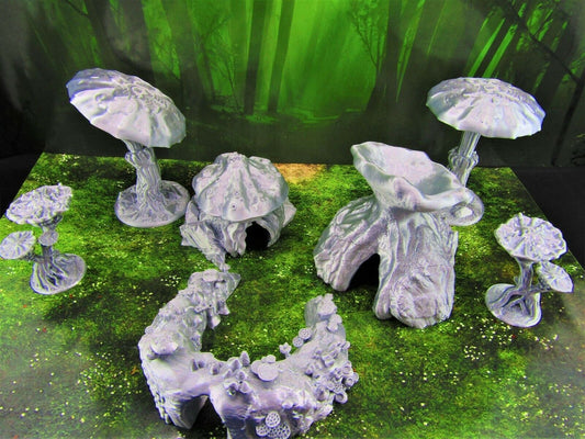 Mushroom Forest Myconid Shroomie Village Set Scatter Terrain Scenery Mini