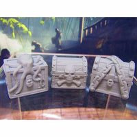 
              3pc Pirate Sailor Themed Treasure Chests Loot Scenery Scatter Terrain Props
            