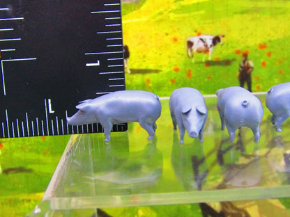 4pc Pigs Minis Miniatures Figures Scatter Terrain Scenery 3D Printed Model