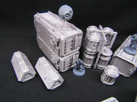 
              47pc Sci Fi Dock Cargo Set w/ Minis Miniatures Scenery Scatter Terrain 3D Print
            
